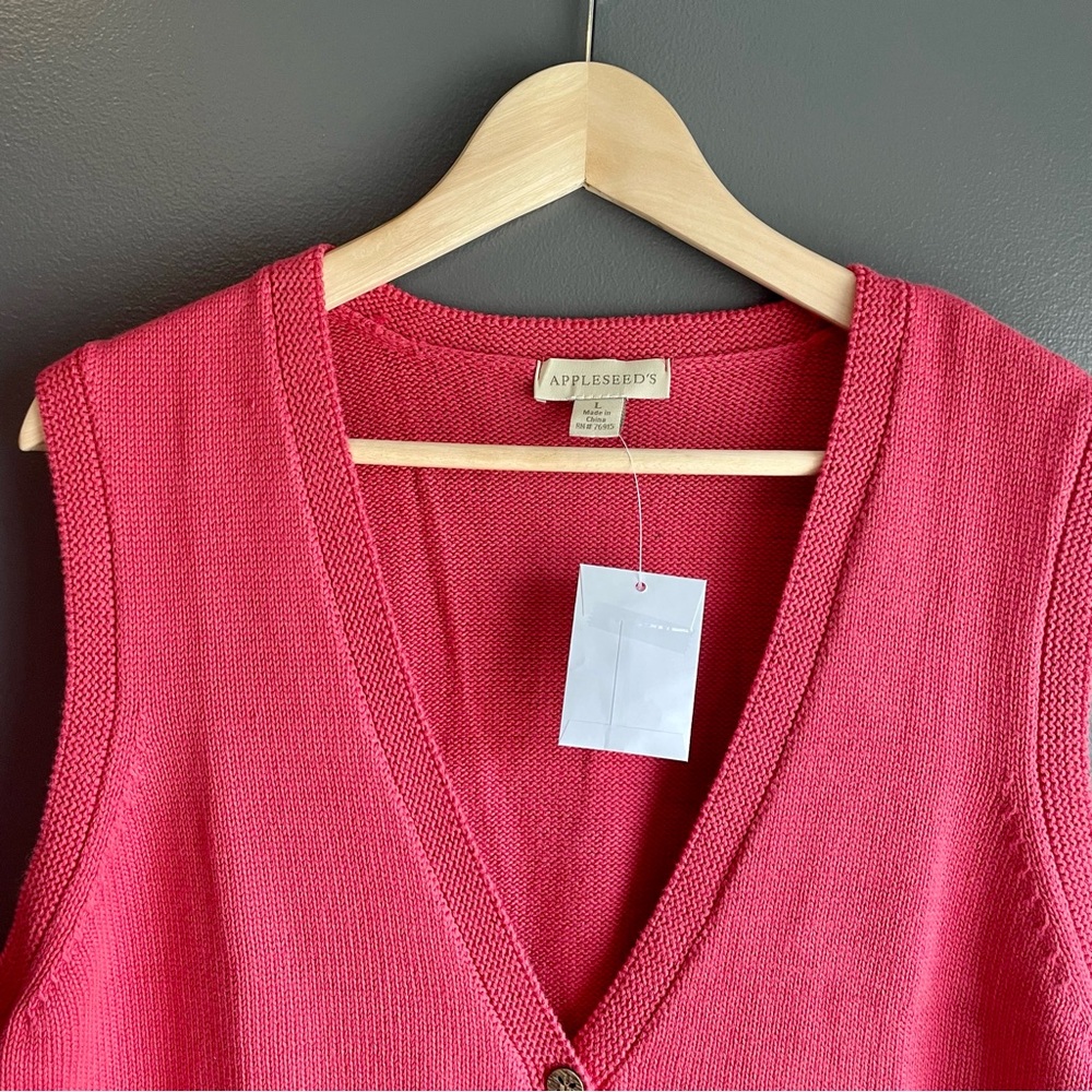 Appleseed's Pink Cardigan Vest - Picture 3 of 6